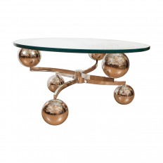 Circular coffee table with nickel base